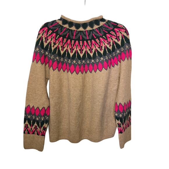 Vince Camuto Womens Scandinavian Geometric Winter Sweater Soft Sz Small - Picture 3 of 5
